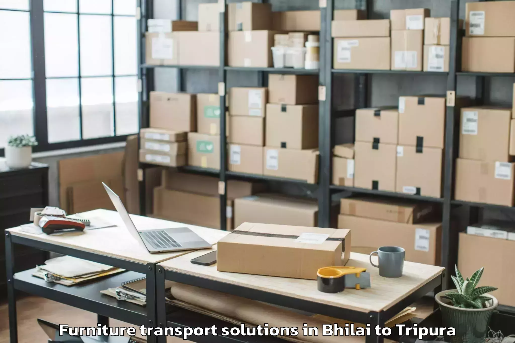 Top Bhilai to Manughat Furniture Transport Solutions Available